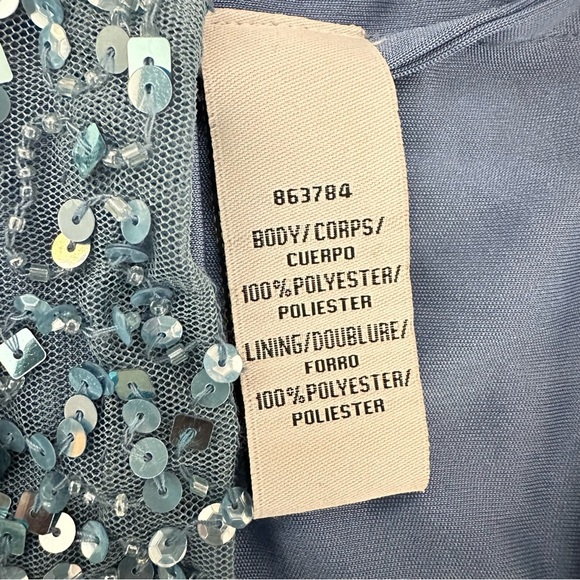 JS Collections Blue Sequin Long Sleeve Dress, Mother of the Bride, Groom, 14 - Picture 6 of 10